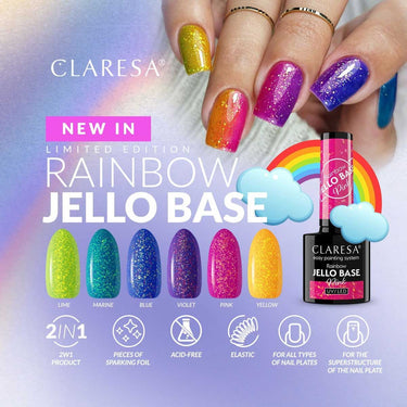 Claresa rainbow jello base coat yellow 5ml