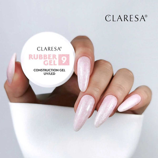 Claresa rubber gel 9 sparkle pink 45gr.