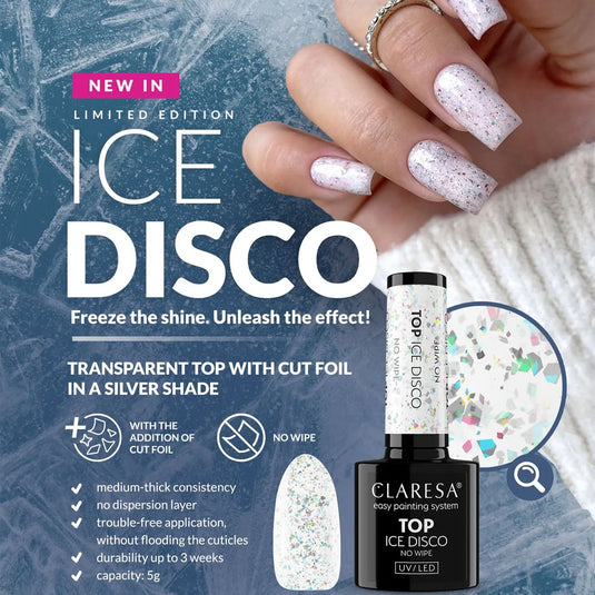 Claresa top coat no wipe ice disco 5ml