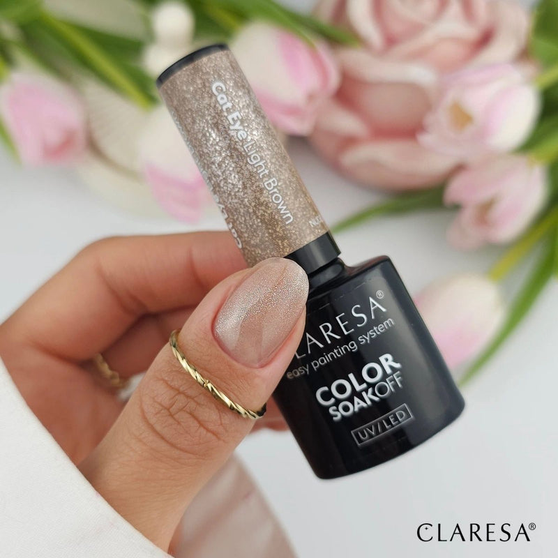 Load image into Gallery viewer, Claresa uv led gellak 5ml nude glow - cat eye light brown
