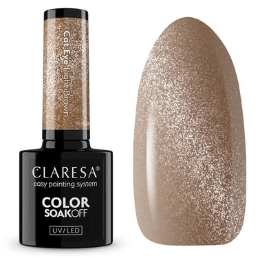 Claresa uv led gellak 5ml nude glow - cat eye light brown