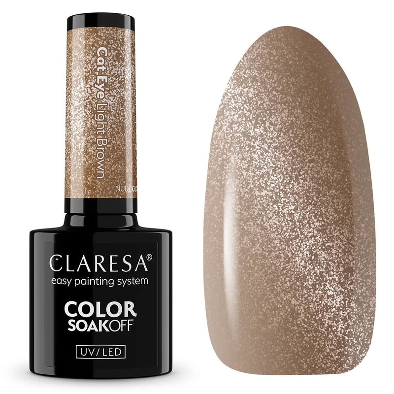 Load image into Gallery viewer, Claresa uv led gellak 5ml nude glow - cat eye light brown
