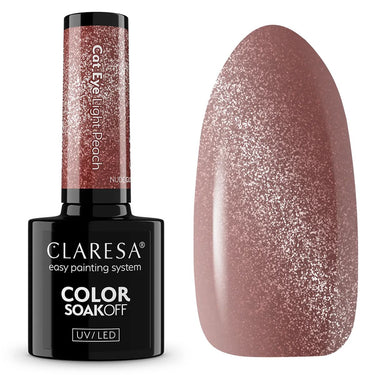 Claresa uv led gellak 5ml nude glow - cat eye light peach