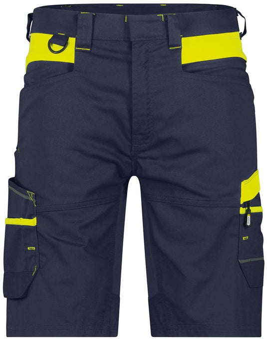 Dassy werkshort manilla nachtblauw fluorgeel 64