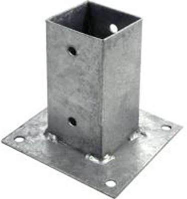 Connex paalhouder op plaat 71x71x150 vvz - hv4273