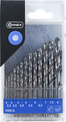 Load image into Gallery viewer, Connex set staalboren 2-8mm 13dlg blauw - cox972128

