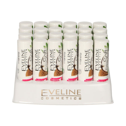 Eveline extra soft bio lip balm coconut display 24 stuks