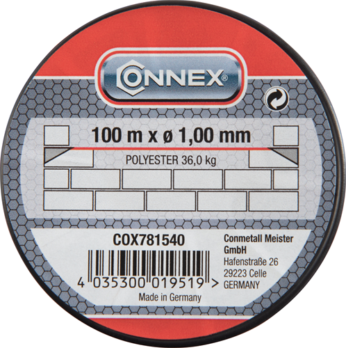 Load image into Gallery viewer, Connex metselkoord pes 1mm ro bobijn 100m - cox781540
