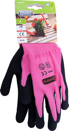Connex handschoen tuin latex roze gr07 - cox938577