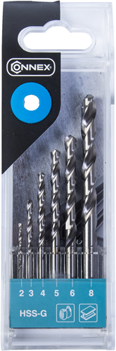 Afbeelding laden in galerijviewer, Connex set staalboren 2-8mm 6dlg blauw - cox972126
