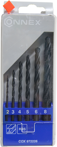 Load image into Gallery viewer, Connex set metaalboren 2-8mm 6dlg blauw - cox972226
