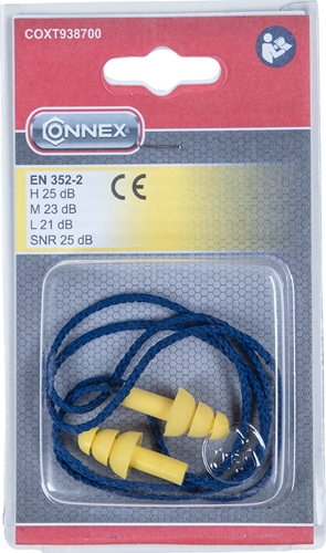 Connex oordoppen silicone + koord 25db 2st - coxt938700
