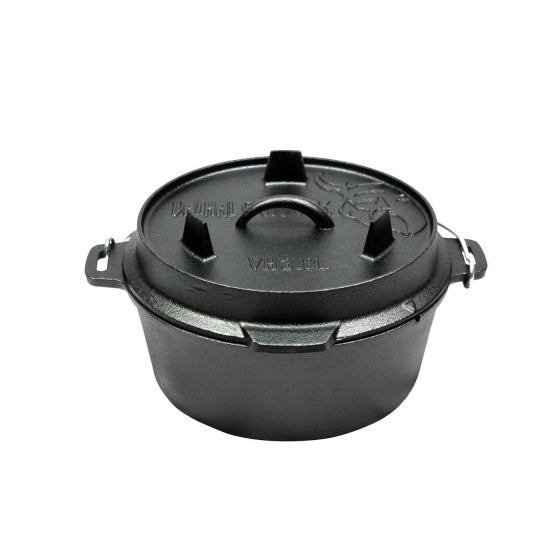 Load image into Gallery viewer, Valhal Dutch Oven Braadpan Gietijzer zonder pootjes 3,8 L
