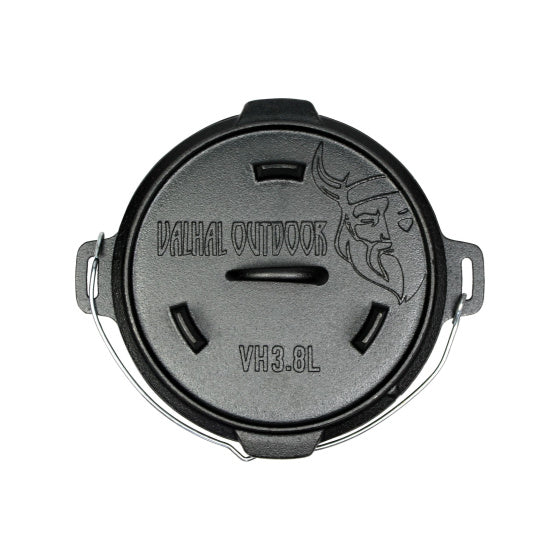 Load image into Gallery viewer, Valhal Dutch Oven Braadpan Gietijzer zonder pootjes 3,8 L
