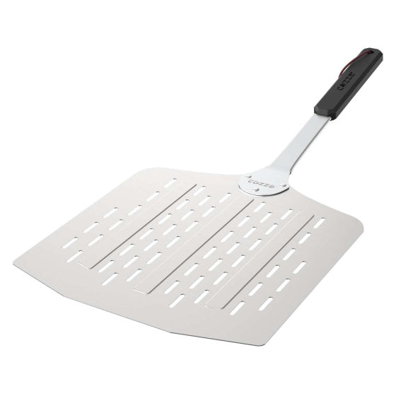 Load image into Gallery viewer, Cozze Pizzaschep met gaatjes Aluminium 66 cm zilver zwart
