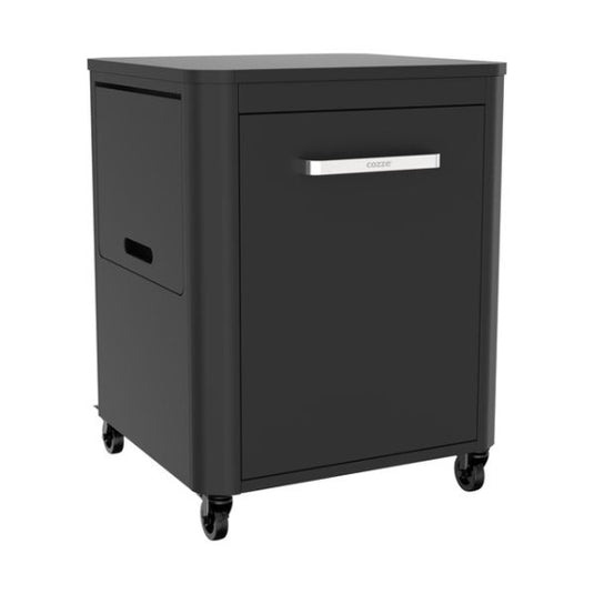 Cozze trolley werktafel opklapbaar met 1 deur zwart