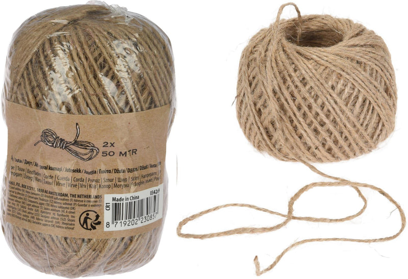 Load image into Gallery viewer, Jute touw 2 rollen van 50m
