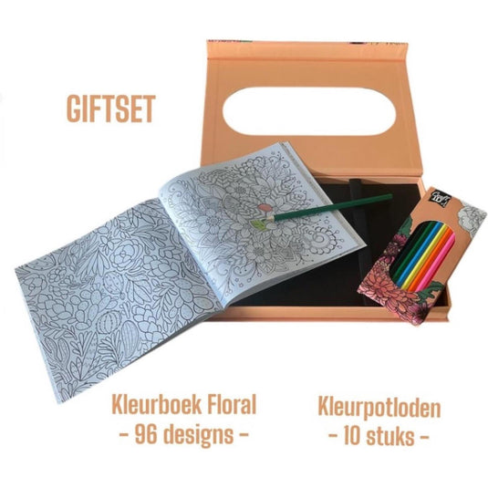 Creative craft group kleurset bloemen met 10 kleurpotloden