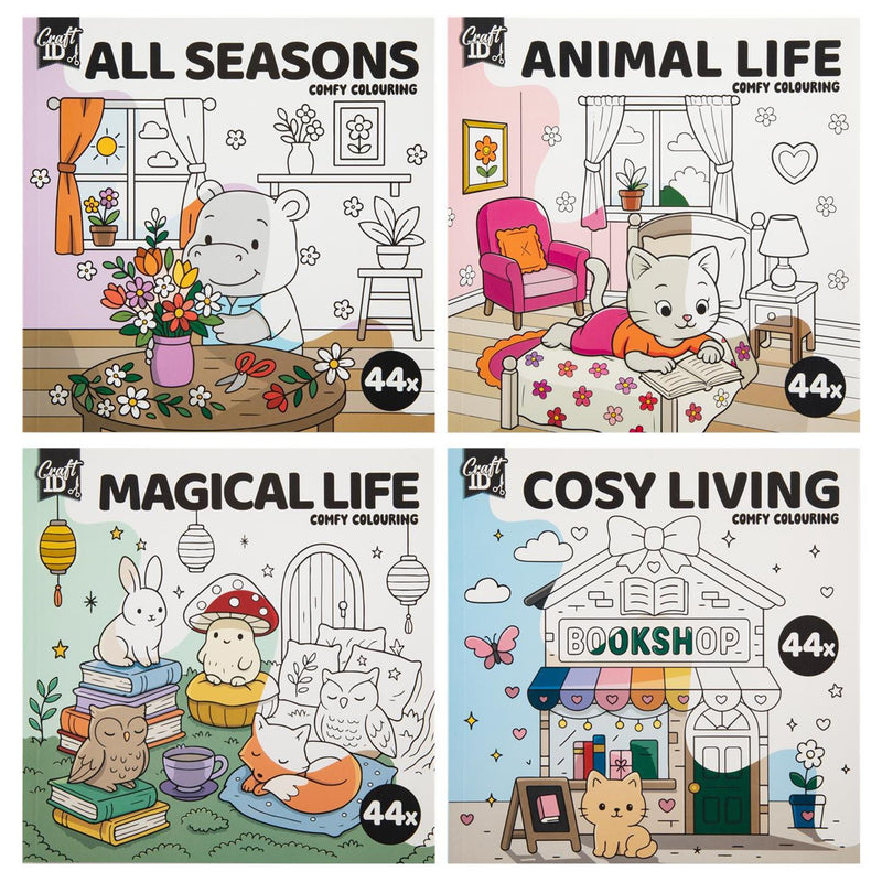 Load image into Gallery viewer, Craft id kleurboek cute comfy 20x20cm, 4ass

