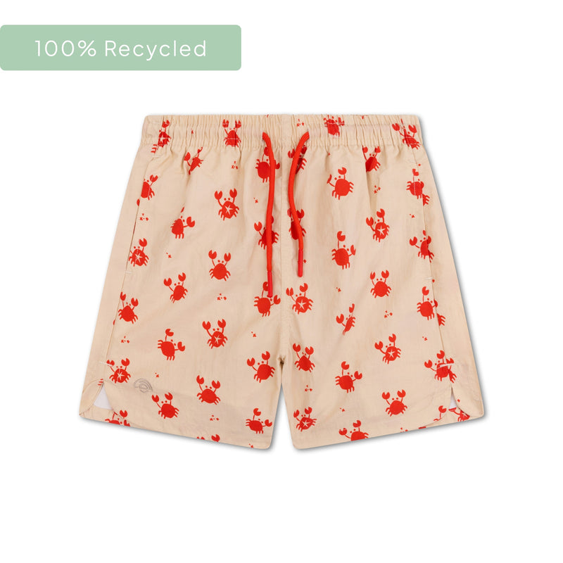 Load image into Gallery viewer, Crabby | beige rode uv zwembroek jongens

