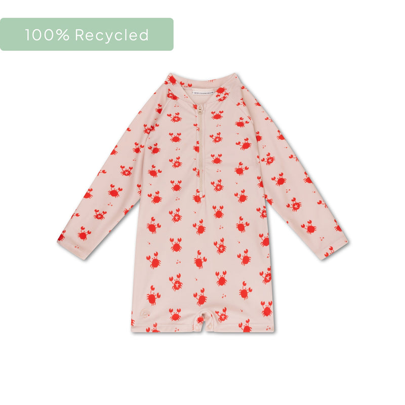 Load image into Gallery viewer, Crabby | beige rood uv zwempak jongens
