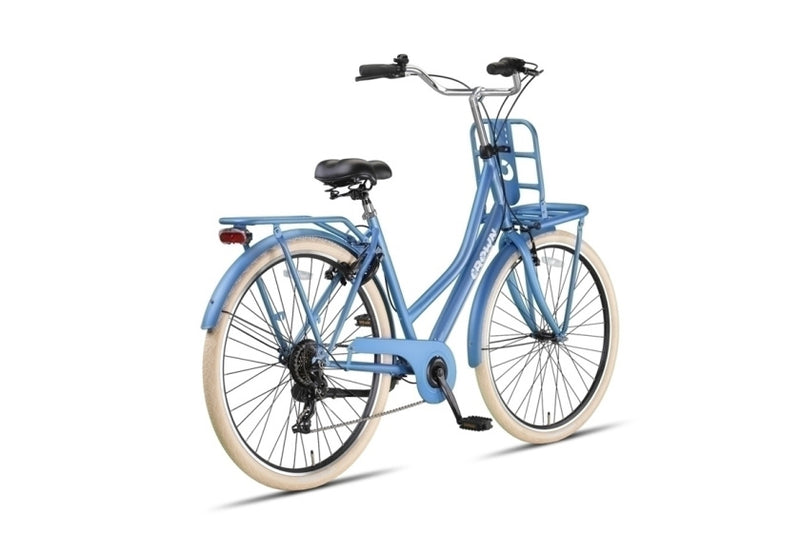 Load image into Gallery viewer, Crown berlin 28 inch 53 cm dames 7v v-brakes blauw
