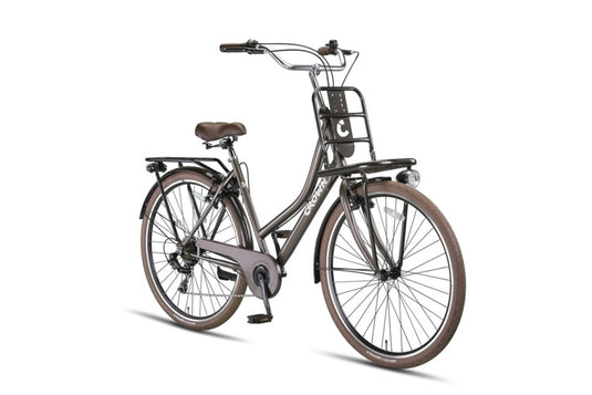 Crown berlin 28 inch 53 cm dames 7v v-brakes grijsbruin