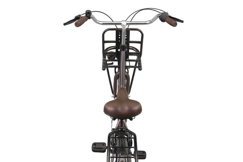 Load image into Gallery viewer, Crown berlin 28 inch 53 cm dames 7v v-brakes grijsbruin
