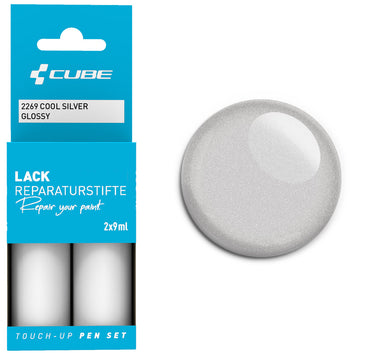 Cube touch-up pen set cool silver glossy