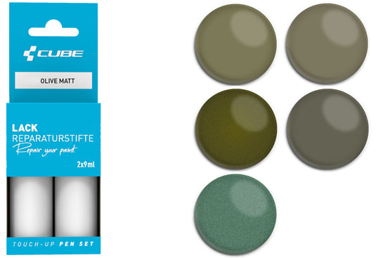 Cube touch-up pen set olive matt