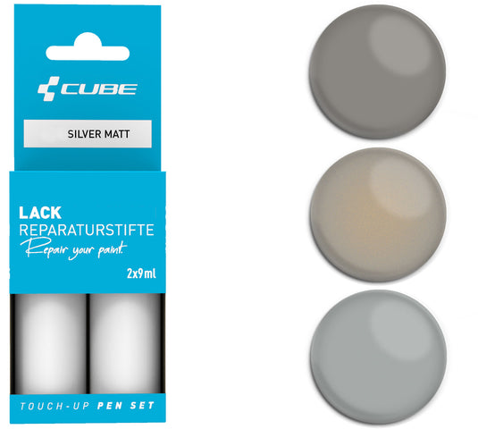 Cube touch-up pen set silver matt