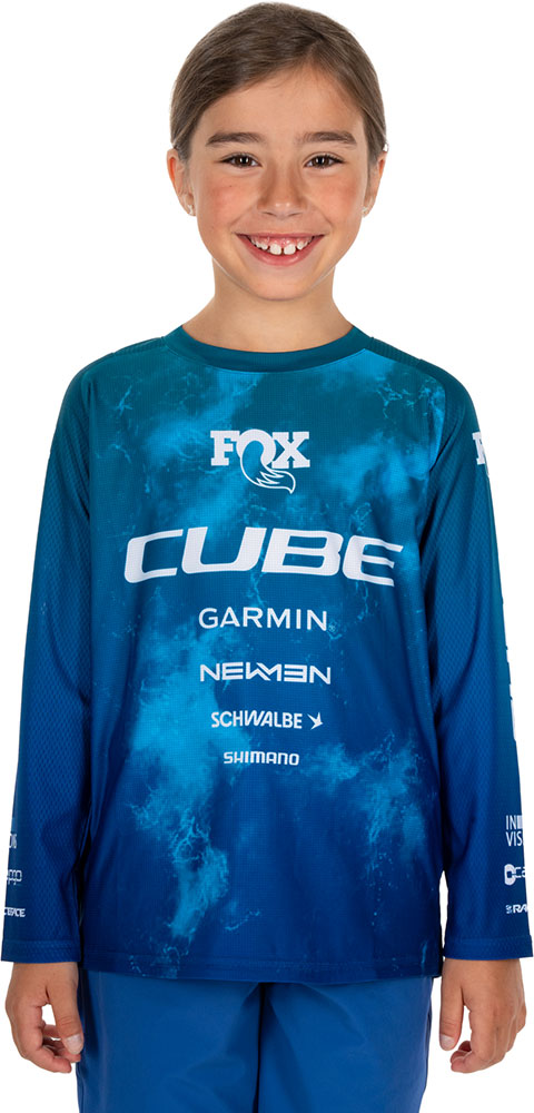 Load image into Gallery viewer, Cube rookie x actionteam - kid's mtb long sleeve jersey
