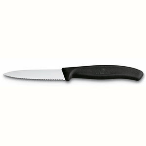 Victorinox swissclassic schilmes 8cm gekarteld lemmet zwart handvat<br>