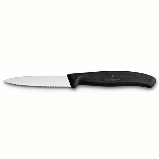 Victorinox swissclassic schilmes 8cm gekarteld lemmet zwart handvat<br>