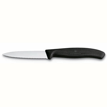 Victorinox swissclassic schilmes 8cm gekarteld lemmet zwart handvat<br>