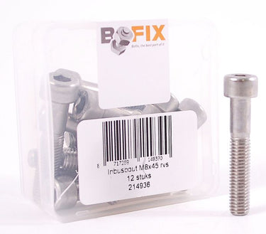Inbusbout m8x45 rvs (p12)