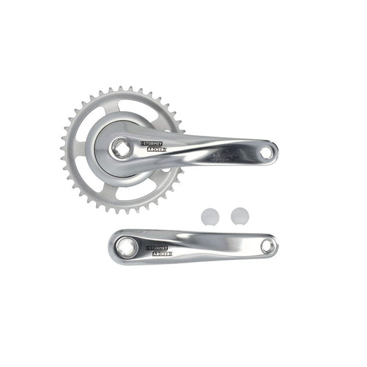 Sunrace - SunRace crankset 38T cranklengte 170mm. zilver aluminium spieloos. 92mm cover. -8mm diepte