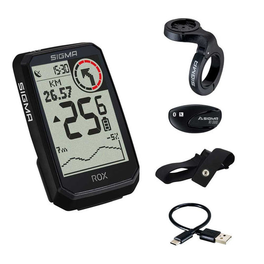 Sigma sport gps bike-computers rox 4.0 endurance black with sensor set