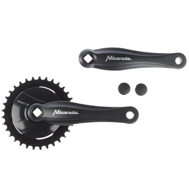 Miranda crankstel 33t beta 1+ voor 3 32 ketting - met disc - zwart zilver
