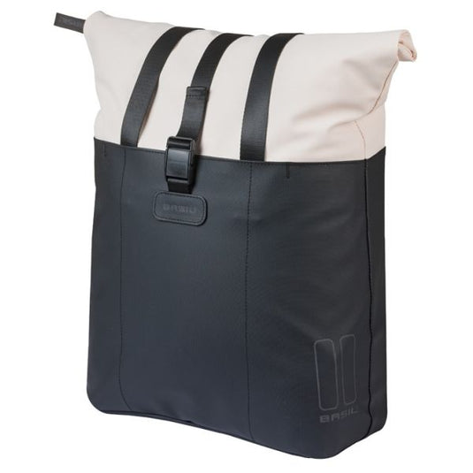 Basil tas vive shopper wit zwart | mik hooks | 20l