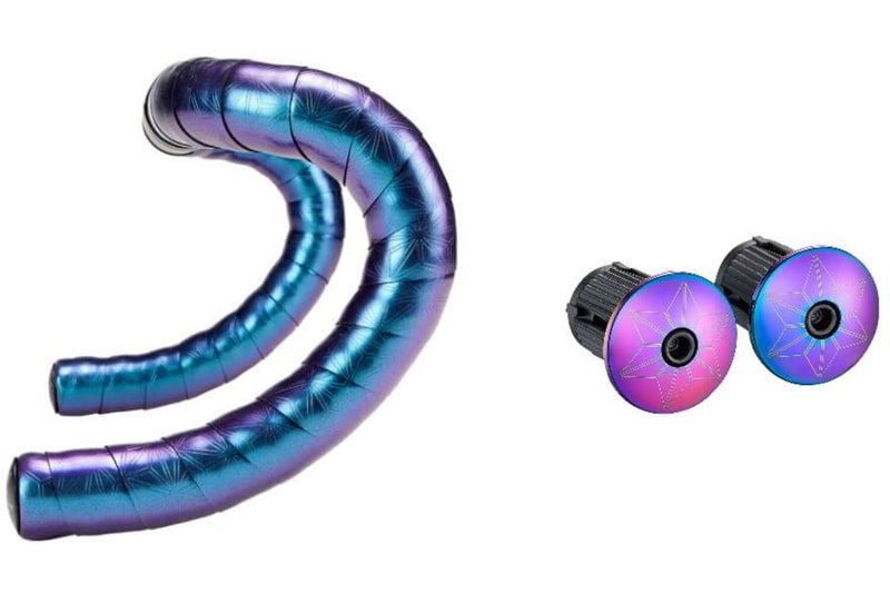 Load image into Gallery viewer, Supacaz Super sticky kush bling stuurlint oil slick inclusief aluminium stuurplug
