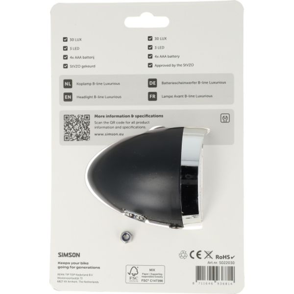 Afbeelding laden in galerijviewer, Simson koplamp classic luxurious batterij

