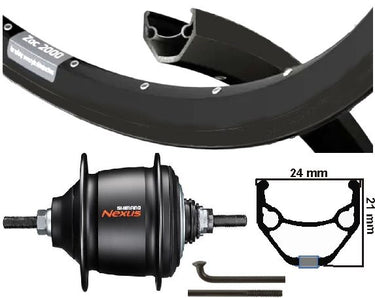 Kgs achterwiel 28inch (622) velg en spaak zwart nexus 8 rb zwart