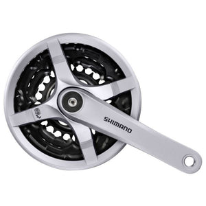 Shimano crankstel fc-ty501 6 7 8 speed 170mm 42x34x24t met kettingscherm - zilver
