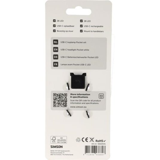 Simson usb-c led lamp pocket wit