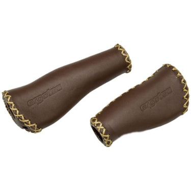 Ergotec Monaco set handvatten leder 135 92mm bruin