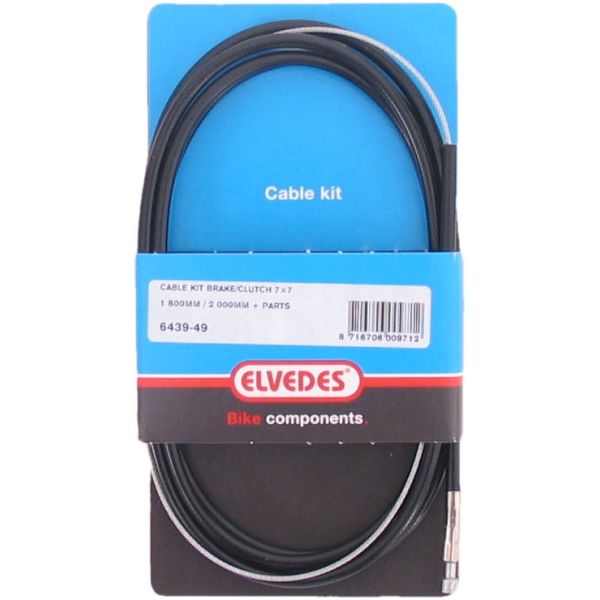 Load image into Gallery viewer, Elvedes koppelingskabel remkabel extra flexibel 1800 2250mm v-nippel - 2 meter (op kaart)
