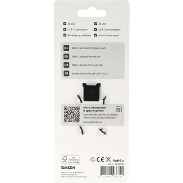 Simson koplamp pocket usb-c rood