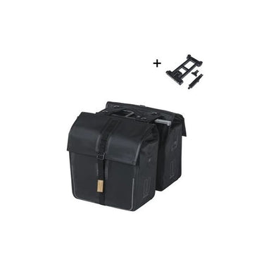 Basil dubbele fietstas urban dry mik 50 liter 16 x 31 x 32 cm (2x) - mat zwart