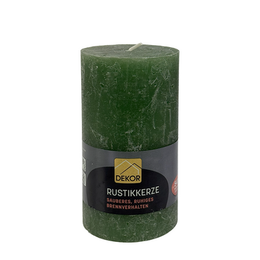 Dekor rustieke stompkaars groen 130 68mm